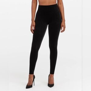 Spanx Black Velvet Leggings Small Like New